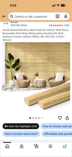 Natural Bamboo Wall Panel
