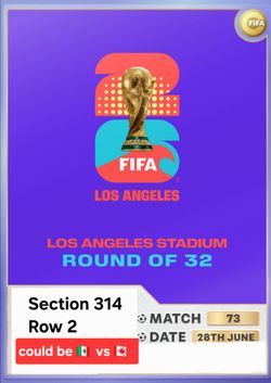 World Cup Match 73 Tickets (could feature Mexico)