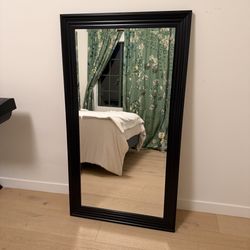 Large Framed Wall Mirror – Dark Wood Frame