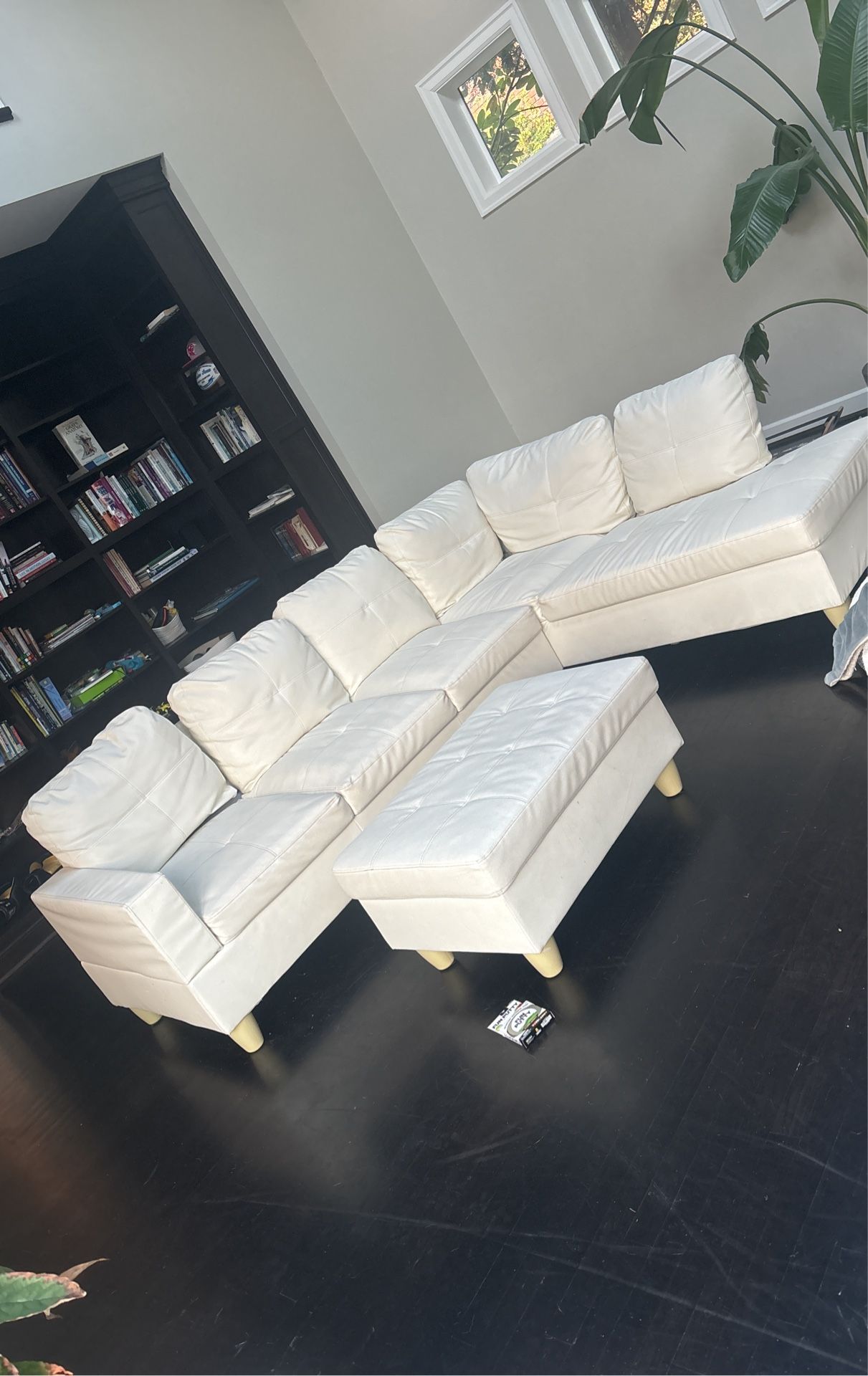 White Leather Sectional
