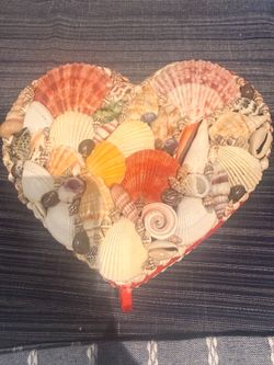 Handmade Seashell Heart Jewelry Box – Velvet Lined Coastal Decor Keepsake Box
