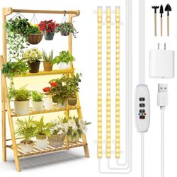 3 Tier Plant Stand With Grow Light #1282