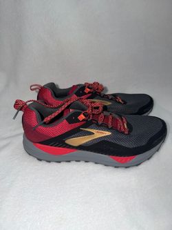 Brooks Cascadia 14 Womens 10.5 Grey Red Athletic Shoes Hiking Camping Trails
