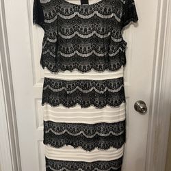 Melrose Black & White Lace Dress