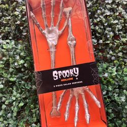 Spooky Hollow Skeleton Hand Salad Servers 