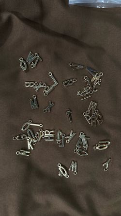 Silver Metal Alphabet Letter Charms Bulk Lot