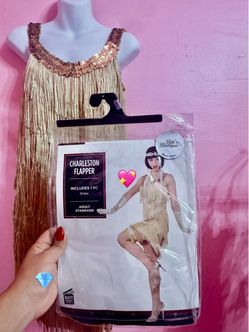 Gold Sequin Fringe Mini Dress ( great Gatsby