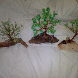 Handmade Copper Wire Trees With Healing Rocks And Crystals