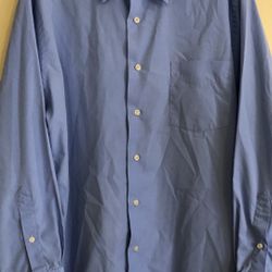 Large Blue Men’s Dressy Shirt/Camisa De Vestir Azul