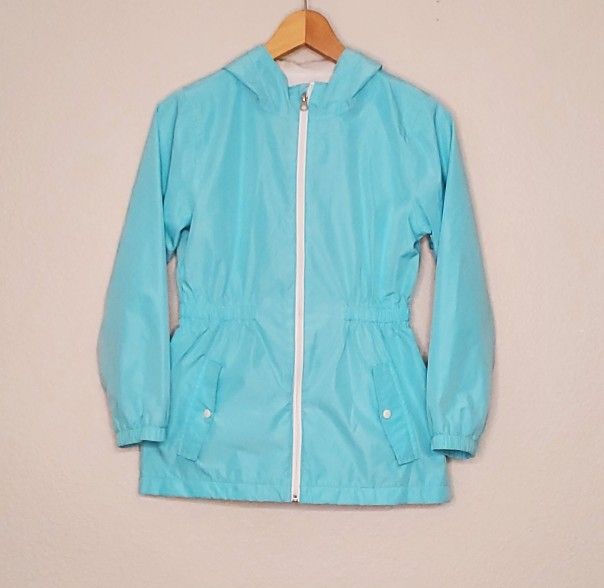 Wonder Nation Girls Blue Rain Jacket Size L(10/12)