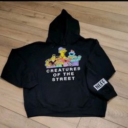 Vintage NEFF x Sesame Street Hooded Sweatshirt L Creatures of  the  Street EUC Unisex 