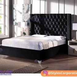 Brand New Bed Frame (Available In Green, Navy, Black And Grey)