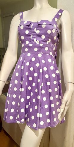 Lovely Vintage Purple Polka Dot Pin-Up Dress