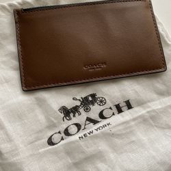 New Coach Small Card Wallet Leather Brown 