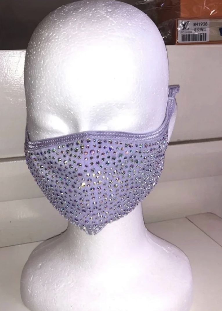 Purple masks Rhinestone Fashion Face Mask