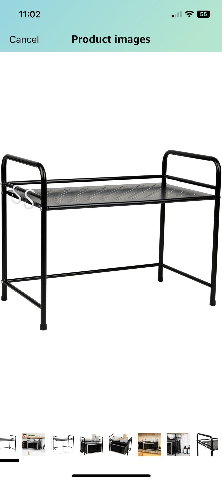 Kitchen Storage, Microwave Stand, Shelf Organizer, Rack Shelf, Kitchen, Metal, Black $10
