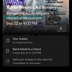 Boiler Room Set - Concert Tickets