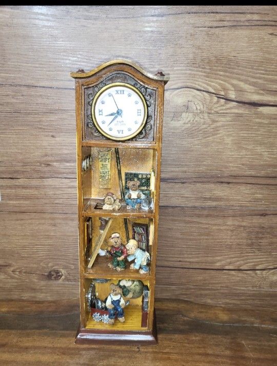 Boyds Bearstone Collection Grandpa's Ol' Time Clock #227819 Limited Edition