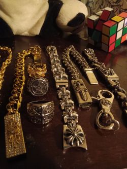 Chrome hearts style jewelery y2k vintage LOOK bracelet chain necklace ring cuban link dagger key chain etc