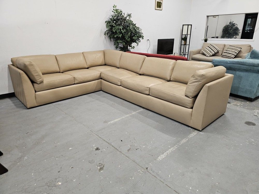 Large Brown Faux Leather Sectional – Comfortable & Affordable