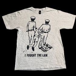 Obey Propaganda T-Shirt 'I Fought The Law' Andre Giant Shepard Fairey Tee Mens L