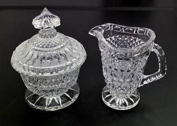 Vintage Glass Sugar and Creamer Set