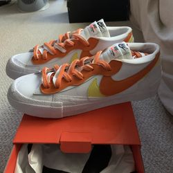Sacai Nike Blazer Low White Orange New Size 10.5