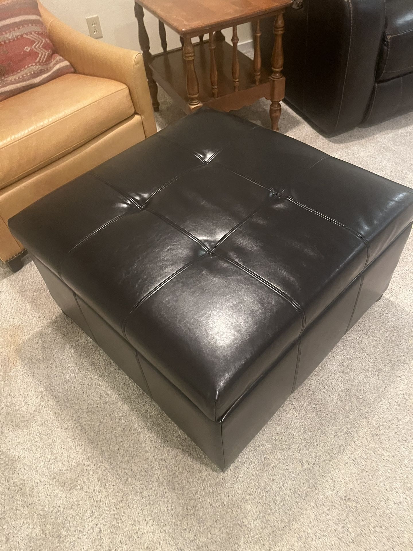 Leather Ottoman.
