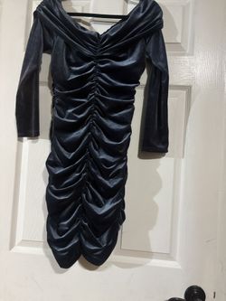 Velvet Silver Blue Dress