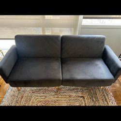 75 In Upholstered Gray Couch