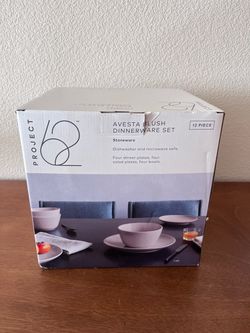 New 12 Piece Avesta Blush Stoneware Dinner Set-Project 62