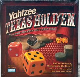 Yahtzee Texas Hold’em Complete Adult Classic Dice Game With Poker Twist-2004-Vintage-New-Sealed!