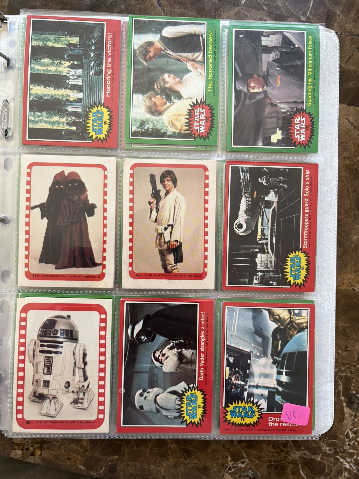 1977 Star Wars cards