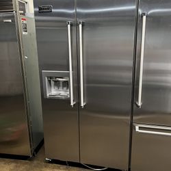 Viking 42”Wide Built In Stainless Steel Side By Side Refrigerator 