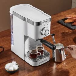 VEVOR Espresso Coffee Machine, 15Bar Semi-Automatic Espresso Maker with Milk Frother Steam Wand
