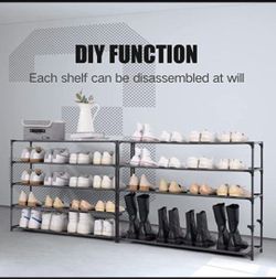 Space-Saving Entryway Organizer with Shoe Storage, Black