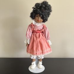 African American Porcelain Doll 16 Inch Collectible Unmarked