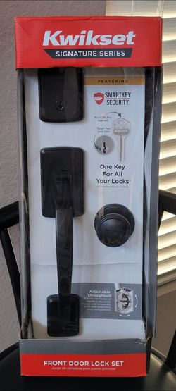Kwikset Brentwood matte black front door lock