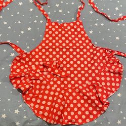 Cute Red Polka Dot Apron For Toddlers 