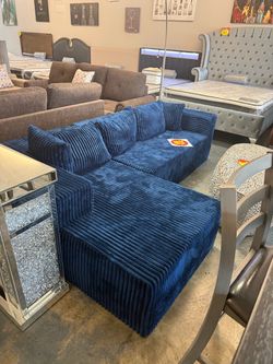 Navy blue boneless sectional