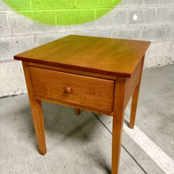 Vintage Shaker-Style Cherry Wood Side Table – $225