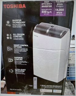 14,000 BTU AC AIR CONDITIONER & HEATER TOSHIBA PORTABLE DUAL TUBE SYSTEM