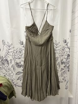 New. Lulus Troulos Olive Green Lace-Up Midi Dress