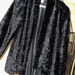 Large Black Velvet Coat 