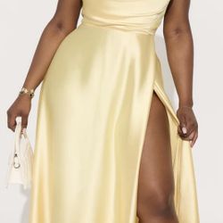Yellow Satin Gown