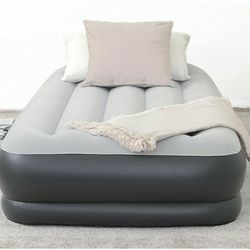 Raised Air Mattress With Built-in Pump Twin Size