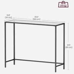 Console Table, Tempered Glass Sofa Table, Modern Entryway Table, Metal Frame