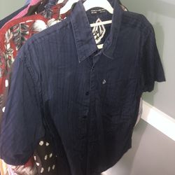 Blue Volcom Button Up
