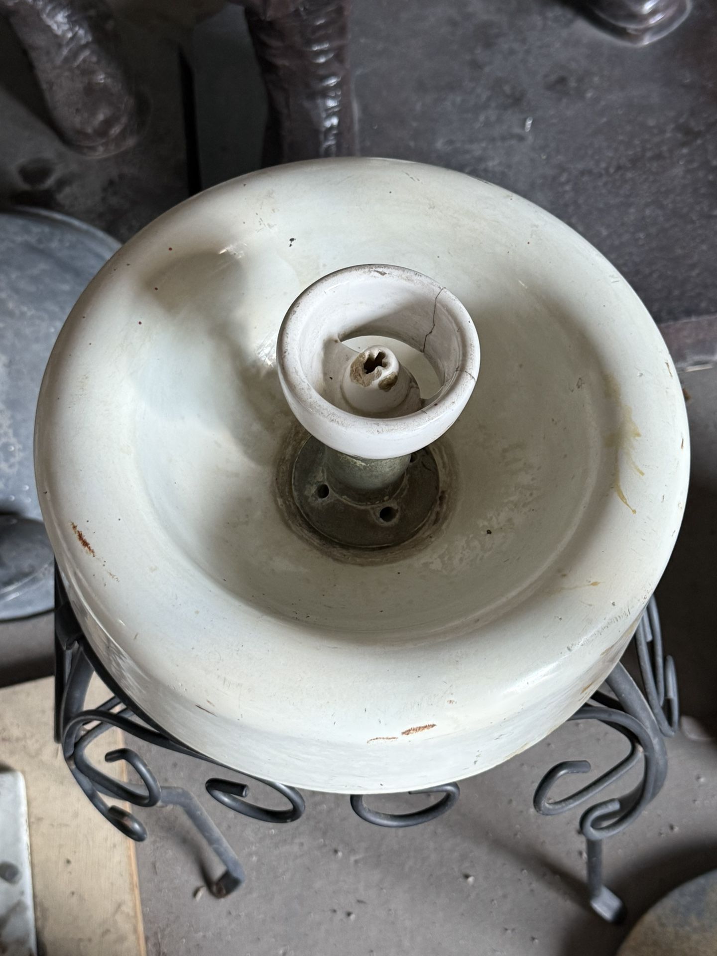 Vintage Porcelain Enamel Iron Drinking Fountain Bubbler