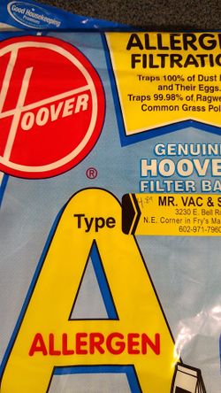 Hoover Vacuum bags and belts.